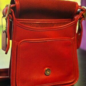 Vintage Coach Red Legacy Flap Bag 1999